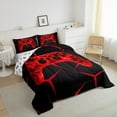 thumbnail image 3 of Castle Fairy Red Gamepads 3 Pieces Queen Comforter Set,3D Geometric Ultra Soft Bedding Sets,Video Game Bedding Comforter Set,Luxury Boys Bedroom Decor,Reversible, 3 of 8