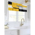 thumbnail image 3 of Valances for Windows Yellow Black Patchwork Rod Pocket Cafe Window Treatments Valance Curtains for Kitchen Bathroom Laundry Basement Windows 56"x16", 3 of 9