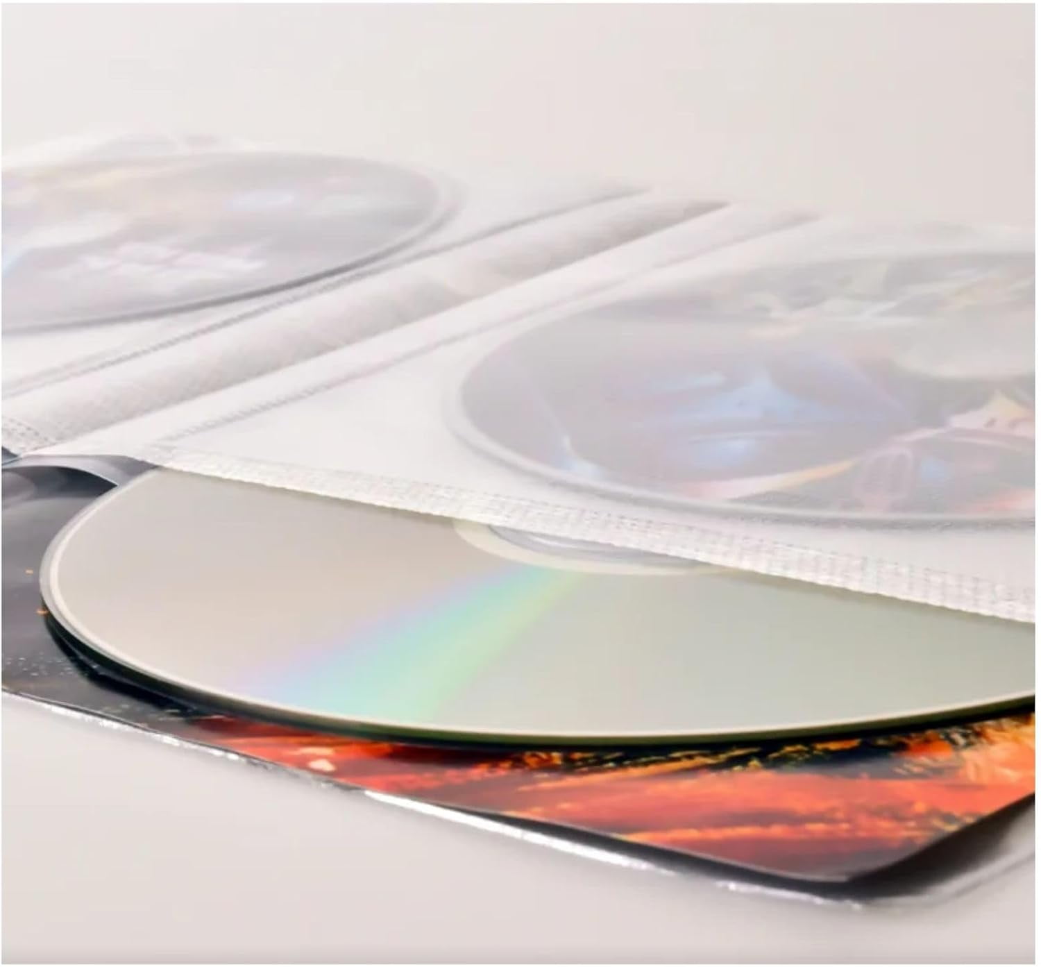 Djois® DVD Sleeves, Durable DVD Storage & Protection, Space for Cover, White Felt - 10/PK (10288)