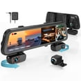 thumbnail image 1 of Rexing - M4 1080p 4-Channel Mirror Dash Cam with Smart BSD GPS, 1 of 8