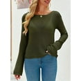 thumbnail image 5 of Long Sleeve Women's Casual Tulle Top Blouse Lightweight Knit Pullover Sweater, 5 of 6