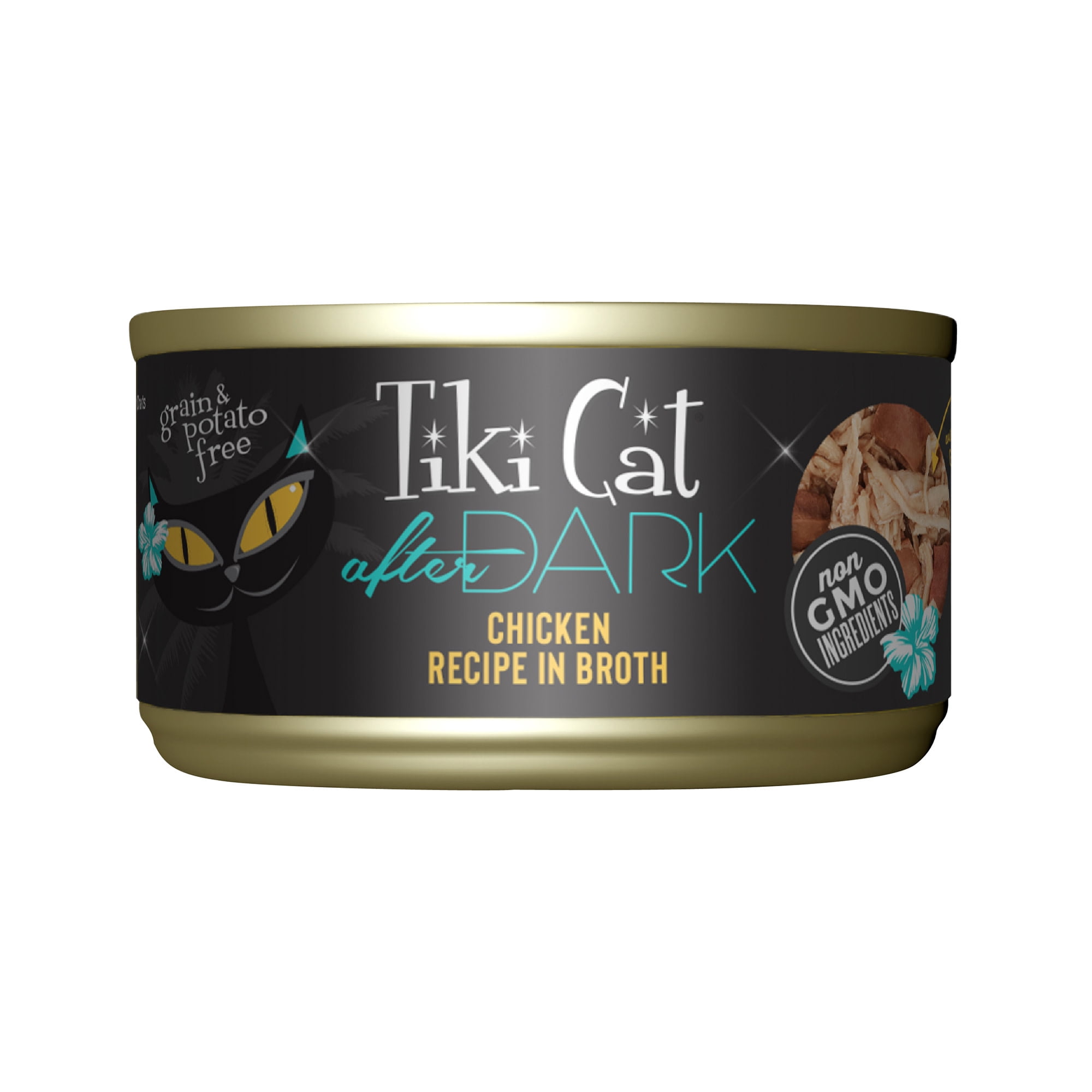 (12 pack) Tiki Cat After Dark Whole Foods Wet Cat Food, Chicken, 2.8 oz. Can