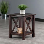 Winsome Wood Xola X Panel End Table, Cappuccino