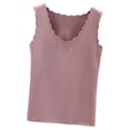 thumbnail image 1 of Jumpingount Ropa interior térmica para mujer, chaleco, Otoño Invierno, hogar, escuela, exterior, capa básica, cuerpo delgado, Tops cálidos, ropa interior Camisetas sin mangas Violeta Jumpingount AP013513-07, 1 of 6
