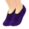 thumbnail image 2 of 1 Pair Winter Floor Socks Non-slip Rough Sole Thicken Padded Washable Keep Warm Low Tube Contrast Color Women Socks Home Wear Socks, 2 of 8