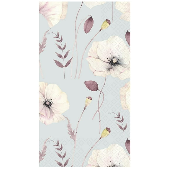 Boston International IHR 3-Ply Paper Guest Napkins, 4.5" x 8.5", Rosemaling (Pack of 20)