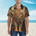 thumbnail image 2 of Yiaed Majestic Cosmic Lion Print Hawaiian Shirt for Men Short Sleeve Button Down Shirts Beach Shirts for Men,Medium, 2 of 7