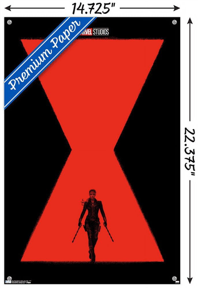 Marvel Cinematic Universe - Black Widow - Teaser Wall Poster with Push Pins, 14.725" x 22.375"