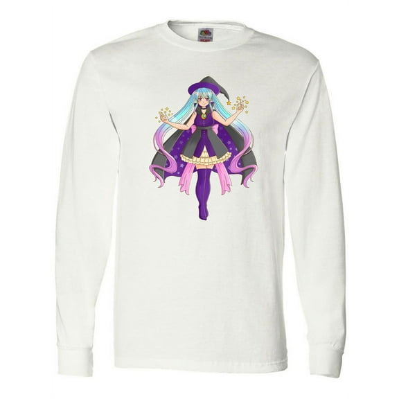Inktastic Beautiful Purple Anime Witch Long Sleeve T-Shirt