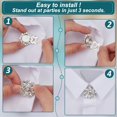 thumbnail image 3 of 6Pcs Alloy Snap Bottons with Glass Flower Clear 25.5x11mm Hole: 10.5x5.5mm, 3 of 9