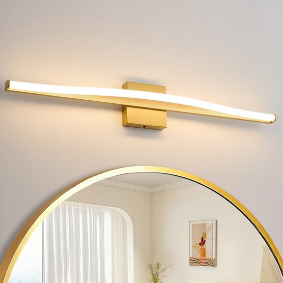 Deyidn 31.5-inch Modern Gold Wall Sconce, Dimmable LED Wall Light with Adjustable Color Temperature, Acrylic Shade for Bedroom, Living Room, Hallway, Entryway