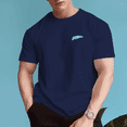 thumbnail image 5 of Men's 100% Cotton Regular Comfortable Tee with Ink Blue Print, 5 of 9