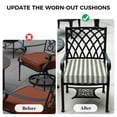 thumbnail image 5 of Outdoor Patio Cushion Covers 4 Pack Sage Green Stripes Patio Chair Cushion Covers with Ties and Zipper Farmhouse Linen Stripes Waterproof Outdoor Seat Cushion Covers for Patio Furniture 22"x22", 5 of 8