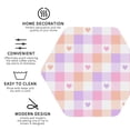thumbnail image 3 of Lsque Heart Buffalo Plaid Pattern 4" Drink Coasters Set of 4, PVC Leather Absorbent Coasters, Table Coaster Set Decorative Coffee Cup Coasters Housewarming Gift -Hexagon, 3 of 6