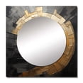 thumbnail image 2 of Designart "Stylish Black & Gold Pottery Circles" abstract spirals Square Mirror Wall Decor Modern - Large Gold Square Bathroom Mirror - Square Printed Wall Mirror Art, 2 of 5
