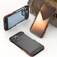thumbnail image 1 of Luxury Metal & Wood 2 In 1 Phone Bumper For IPhone 14 Pro Max 14 Plus 13 Mini 13, 1 of 5