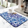 thumbnail image 2 of Improve Kitchen Routine 19.5x12in Coffee Drying Mat Quick Drying Diatom Mud, Charming Flower Pattern Coffee Mat Ideal Draining Pad for Dishes, 2 of 7