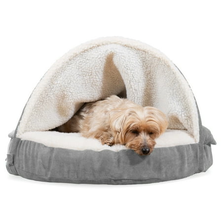 UPC: 0842229116991 | FurHaven Pet Products | Memory Foam Faux Sheepskin Snuggery Burrow Pet Bed for Dogs & Cats – Gray  26