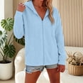 thumbnail image 2 of CAIVO Oversized Sweatshirt For Women Zip Up Casual Hoodie With Pockets Solid Color Long Sleeve Tops Fall Lightweight Comfortable Soft Daily Wear, 2 of 6