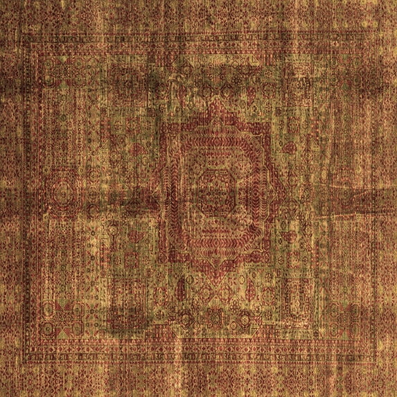 Ahgly Company Indoor Square Oriental Brown Modern Area Rugs, 8' Square
