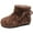 Coffee, variant on Toddler Girls Fleece Lined Ankle Boots Bows Plush Slip On Winter Booties Wide Toe Box Non Slip Princess Shoes Brown Size 11 Little Child