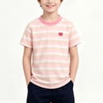 thumbnail image 2 of Asxite Toddler Tshirt Striped Short Sleeve Crew Neck Casual Breathable Summer Tops 3 M-11Y, 2 of 6