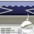thumbnail image 4 of Aoxun Manual Retractable Awning 12x10 FT, Outdoor Patio Sun Shade Canopy with Crank Handle, Waterproof PA Coated Polyester Fabric for Backyard, Deck & Window, Blue, 4 of 8
