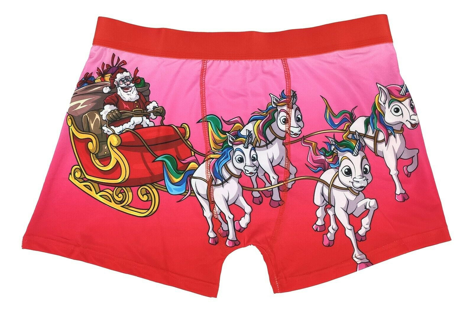 Men Boxer Briefs Polyester Underwear Men 2 Pack Boxer Briefs with Cartoon Unicorn Pattern
