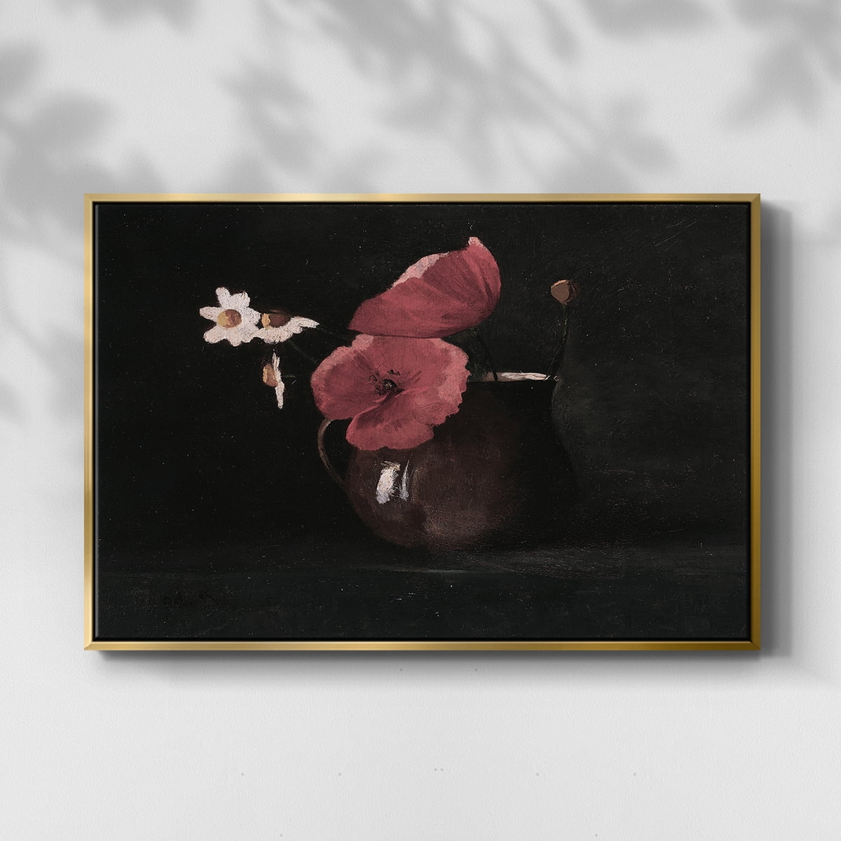 Vintage Botanical Print-XL By Wexford Home Framed in Gold Wood Gallery Wrapped Canvas 25 in. x 37 in.
