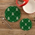 thumbnail image 2 of GZHJMY Christmas Xmas Trees Green Trivets Pot Holders Set of 2, Hot Pads, Table Mats,Placemats Set for Cooking and Baking, Cotton Braided Hot Pads, 7.09"+9.45", 2 of 7