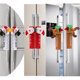 thumbnail image 2 of 2 piezas de cubierta de manija de refrigerador antideslizante decorativa protectora de perilla de puerta de tela protectora de Papá Noel de Navidad ciervo muñeco de nieve cubierta de manija de puert, 2 of 5