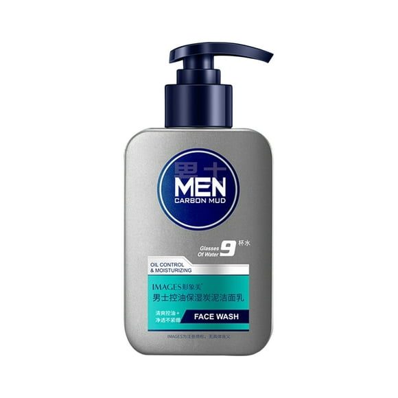 TopLLC Facial Cleanser Men's Oil Control Moisturizing Charcoal Mud Facial Cleanser WeChat Business Men's Facial Cleanser Refreshing Clean Foam Cream150g Face Wash