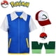 thumbnail image 2 of Pokemon niños Cosplay creativo Ash Ketchum chaqueta azul figura de Anime juego de rol ropa de espectáculo conjunto de gorra y guantes de entrenamiento, 2 of 5
