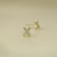 thumbnail image 1 of Pendientes de plata de ley 925 con microincrustaciones de cristal japonés, chapado en estrella de cuatro puntas, pendientes de oro de 14 k para mujer, joyería pequeña y bonita para banquetes Tan Jianjun unisex, 1 of 2