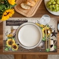 thumbnail image 4 of Farmhouse Sunflowers Placemats Set of 8, Western Star Country Bird Pine Cone Placemats for Dining Table, Place Mats for Kitchen Tabletop, Waterproof Wipeable Dining Table Mats Set, 4 of 9