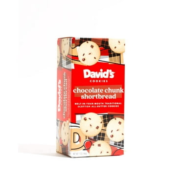 David’s Cookies Pure Butter Shortbread Cookies – Traditional Chocolate Chunk Shortbread Cookie Box – Fresh & Yummy Shortbreads For Tea & Coffee Time – Original Recipe Made In Scotland - 1 Pack