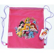 wholesale lot 12 pieces disney princess sling bags tote net front birthday party favors - sold in 12 pieces