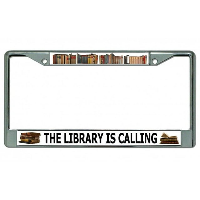 La Bibliothèque Appelle Chrome Cadre de Plaque d'Immatriculation