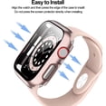 thumbnail image 5 of 3 Pack Hard PC Case Compatible with Apple Watch SE 2022/Series 6/5/4/SE 44mm, Case with Tempered Glass Screen Protector Overall Bubble-Free Cover for iWatch Accessories, Black+White+Rose Gold, 5 of 5