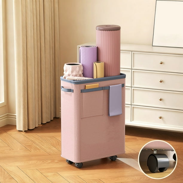 Portaequipajes para esterillas de ejercicio, con ruedas, organizador de equipamiento físico, soporte para accesorios de yoga, con tela impermeable, capacidad de 60 litros, 56x39x20 cm, para gimnasio
