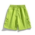 thumbnail image 4 of HAPIMO Lightweight Relaxed Fit Men's Shorts Comfy Shorts for Beach Vacation Elastic Waist Drawstring Solid Color Breathable Casual Outings Sports Shorts Green 3X-Large, 4 of 4