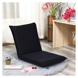 Nnewvante Floor Chair Adjustable Back Support Chair Foldable Meditation  Seating Suede-Like Fabric Multiangle Cushioned Recliner for Adults Kids