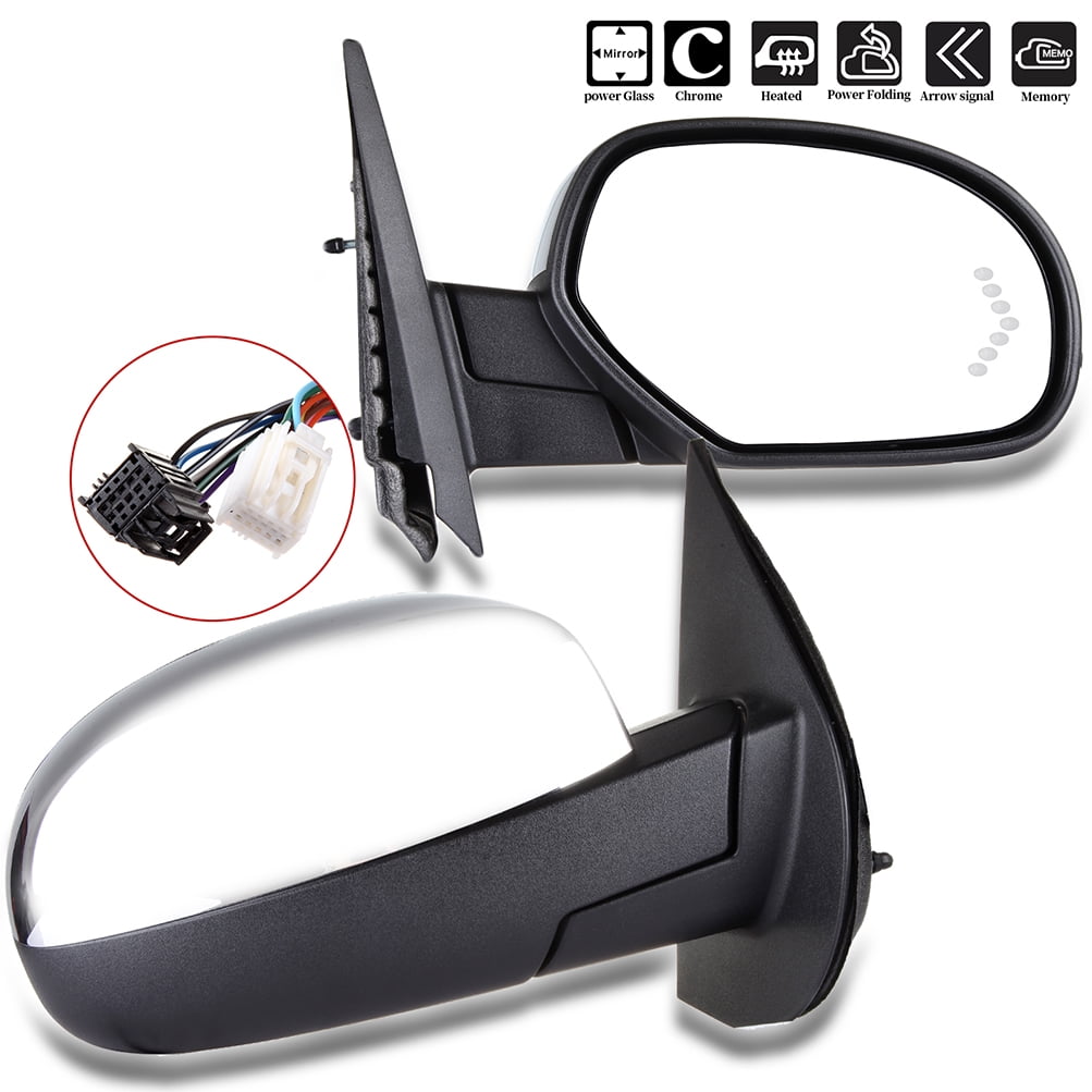 ECCPP Passenger Side Mirror Right Side Rear View Mirror Power Folding Power  Heated Turn Signal Memory Chrome Door Mirror Replacement fit for 2007-2013  For Chevy Silverado For GMC Sierra 1500/2500HD - Walmart.com