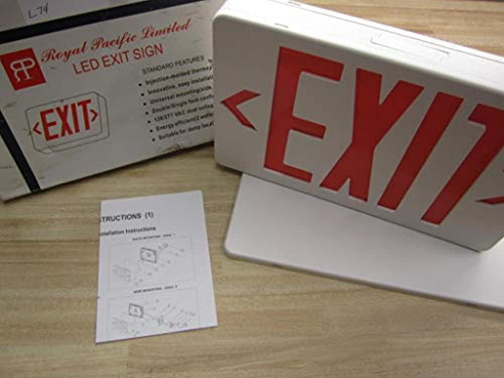 Royal Pacific RXL16RBA Double Face Die-Cast Exit Sign Brushed Aluminum with Red Letters Royal Pacific Lighting Inc