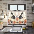 thumbnail image 4 of Yayeee Kitchen Curtains Tier Pair Light Filtering 27"x36" Rod Pocket Short Cafe Window Panel, Gray Cartoon Halloween Cat, 4 of 7
