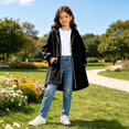 thumbnail image 2 of Shadoumai Long Hoodies for Girls Cute Fashion Long Sleeve Oversized Zip up Hooded Kids Sweatshirt Trendy School Preppy Clothes, 2 of 7
