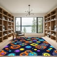 thumbnail image 2 of ODIKA 8'x10' Machine Washable Non-Slip Area Rug, Retro Orange High Traffic Rug, Blue, 1008931, 2 of 7