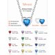 thumbnail image 4 of Silvora Collar con colgante de plata de ley 925 con piedra natal en forma de corazón. Regalo para ella en cumpleaños o Navidad, 4 of 7