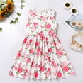 thumbnail image 3 of IWEMEK Girls Dress Casual Fall Cute Dresses Pink Long Sleeve Short Jacket Rose Floral Print Spring Sleeveless Dress 2pcs, 3 of 8