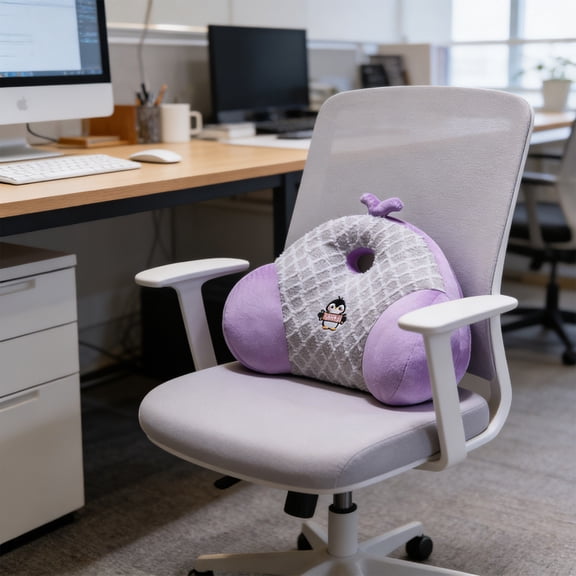Honmine Lumbar Support Cushion, Office Chair Back Pillow with Straps, Memory Foam Seat Cushion for Desk Chair, Car Seat, Gaming Chair